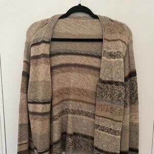 Oatmeal striped cozy cardigan